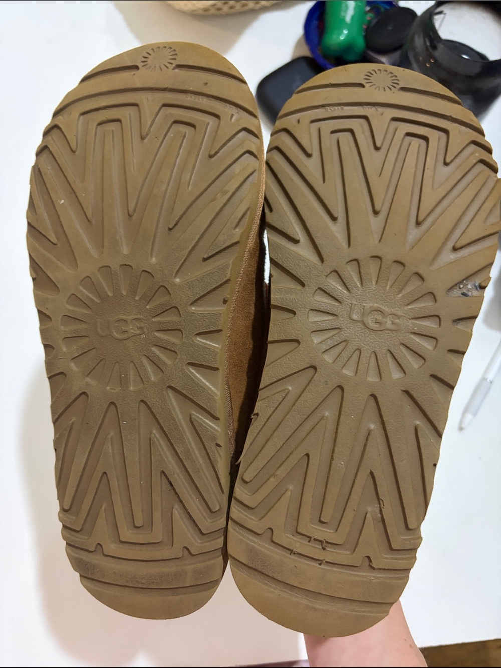 UGG Chestnut Brown Suede Women's Slip-On Slippers - Picture 5 of 5